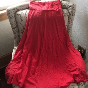 LuLaRoe Red Maxi Skirt, Medium